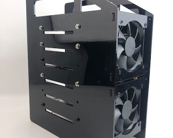 Cesta rack para 10 discos duros HDD 3.5 .DXF acrílico de 3mm de espesor