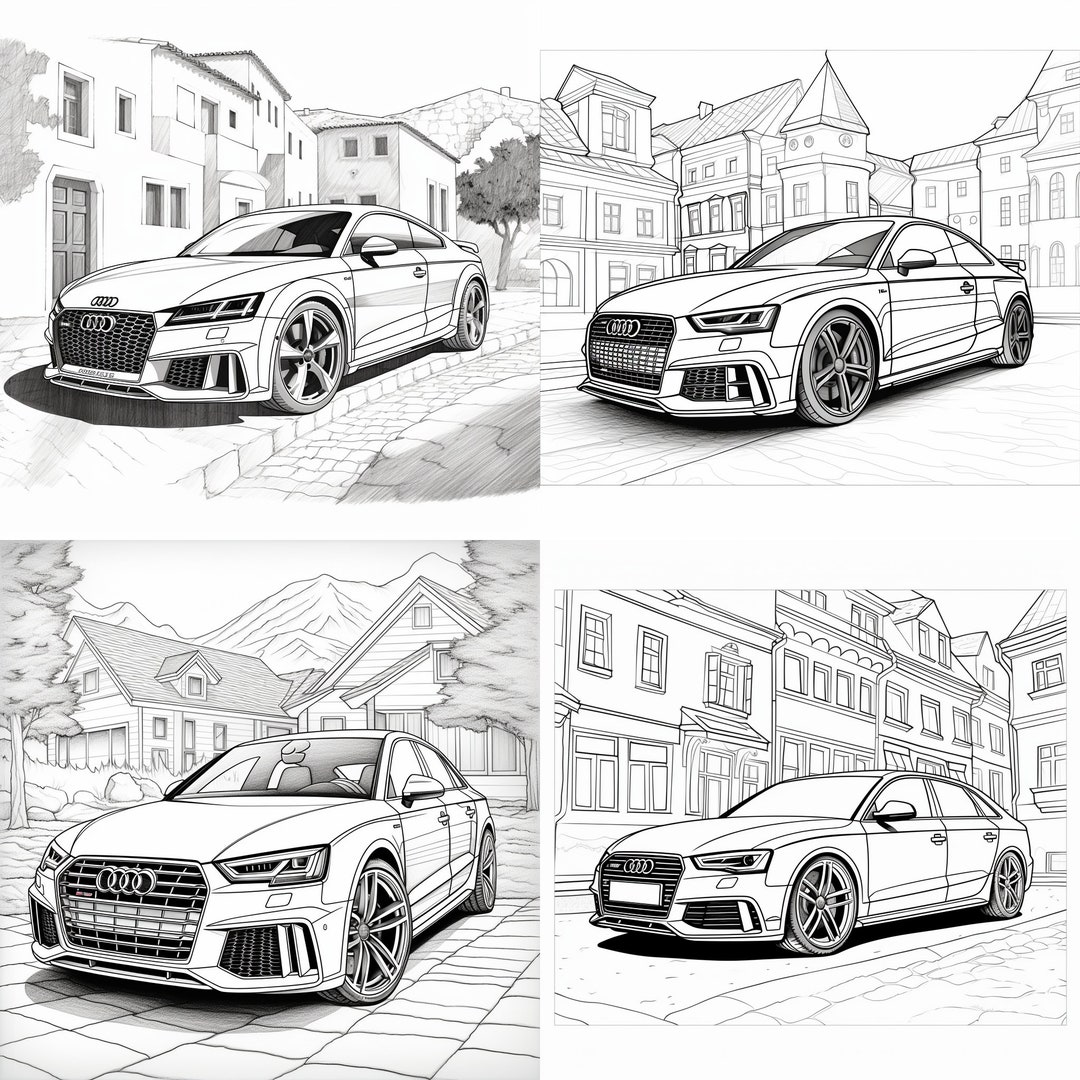 Coloring Pages, Printable Pages With AUDI Cars, Adult Coloring Book ...
