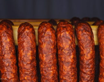 2kg Delicious Hungarian home smoked sausage Fully natural Home Smoked Meat Snacks | FREE fast DELIVERY