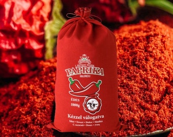 Kalocsa sweet paprika powder in a cotton bag (handpicked) 1000g BEST PREMIUM organic Hungarian
