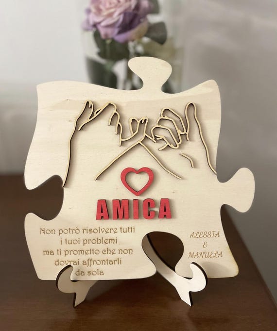 Wooden Puzzle Ornament for a Friend (International Friendship Day)