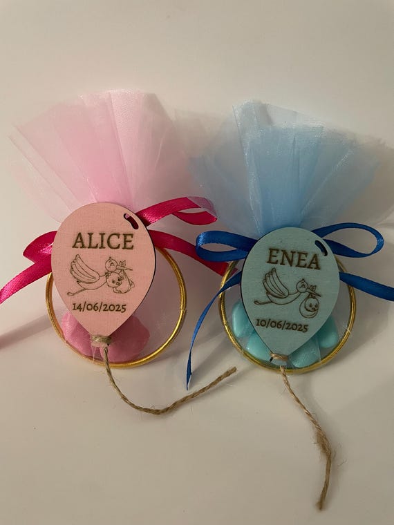 Birth Favors - Personalized "Stork" Wooden Magnets