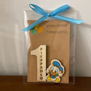 Bomboniere primo compleanno bambino - Calamite in Legno personalizzate