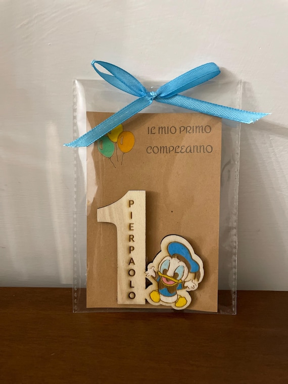 Baby first birthday favors - Personalized wooden magnets