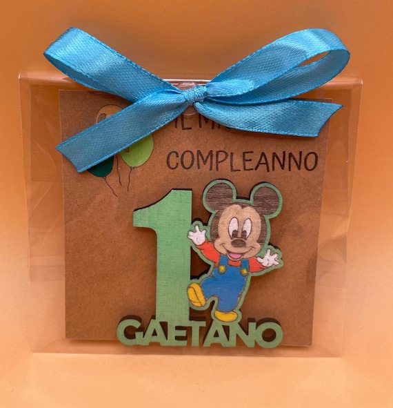 Baby first birthday favors - Personalized wooden magnets