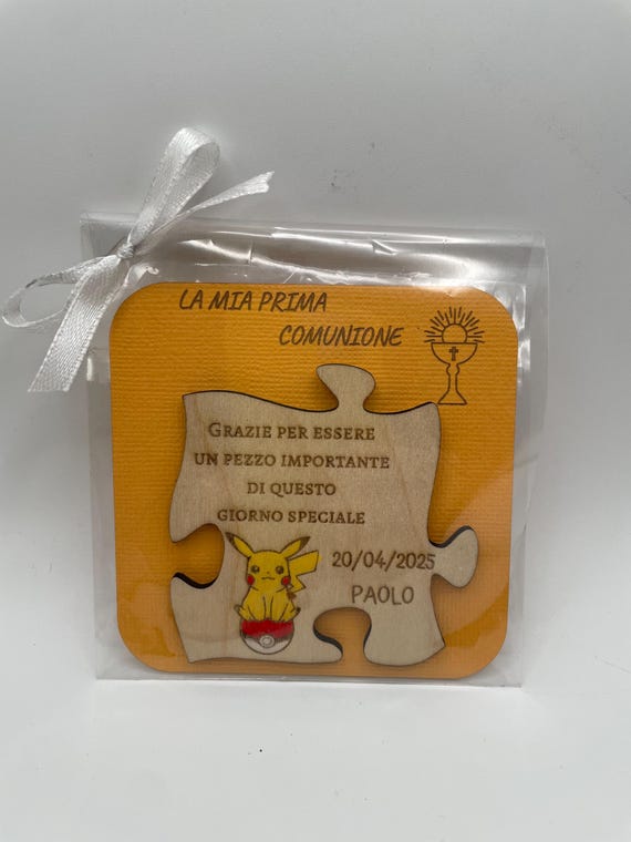 Communion favors for boys - Personalized wooden magnets