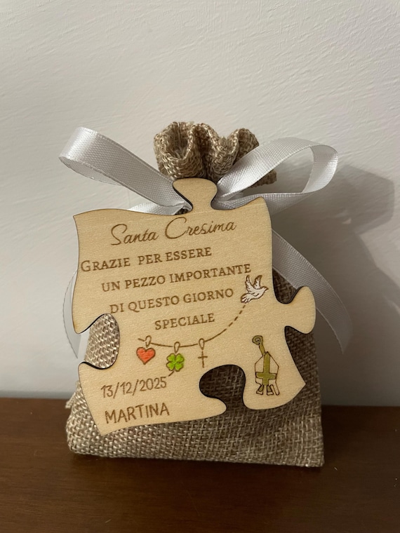 Confirmation favors for girls or boys - personalized wooden "dove" magnets