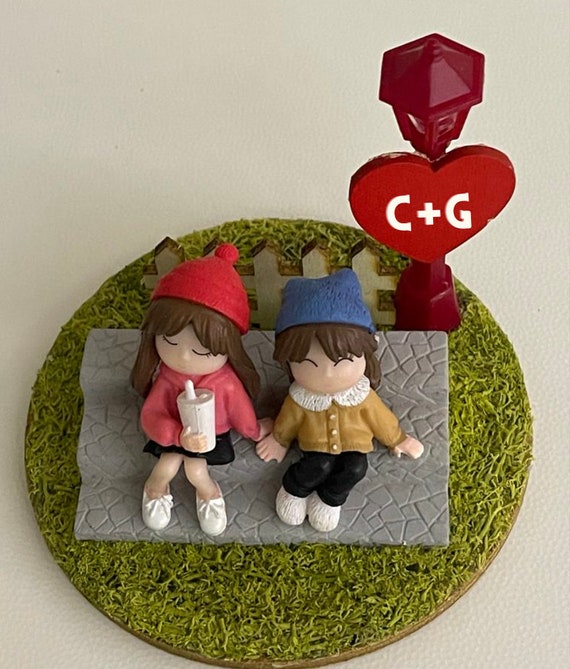 Mini handcrafted LGBT landscape customizable with initials (Valentine's Day gift idea)