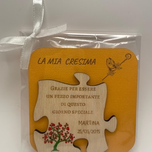 Bomboniere Cresima ragazza o ragazzo- Calamite in Legno personalizzate a tema "Albero della vita"