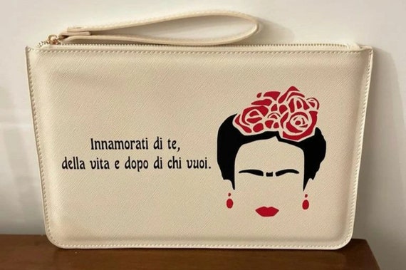 Frida inspired wristlet clutch