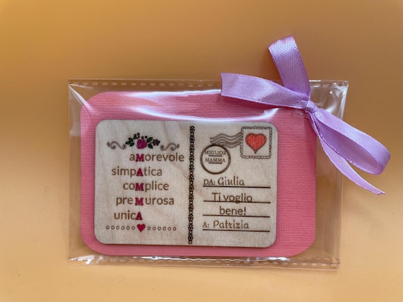 Mini handmade magnet "Acrostico MAMMA" (gift idea for Mother's Day)