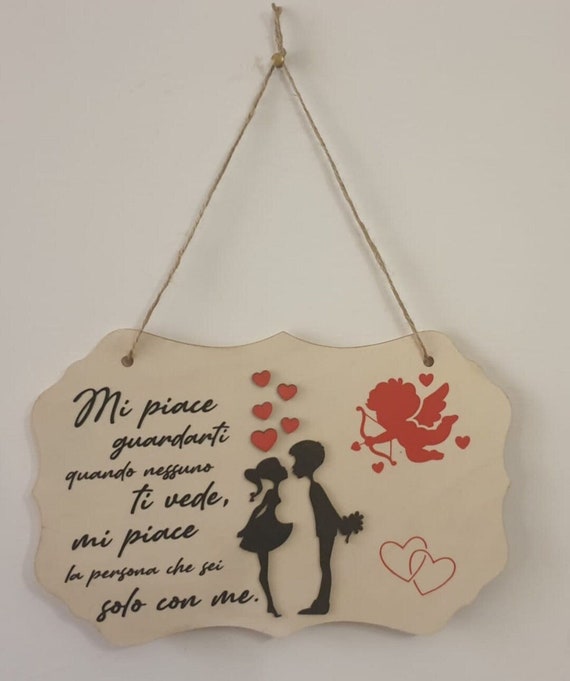 Handcrafted wooden plaque for lovers_ customizable with names (Valentine's Day gift idea)