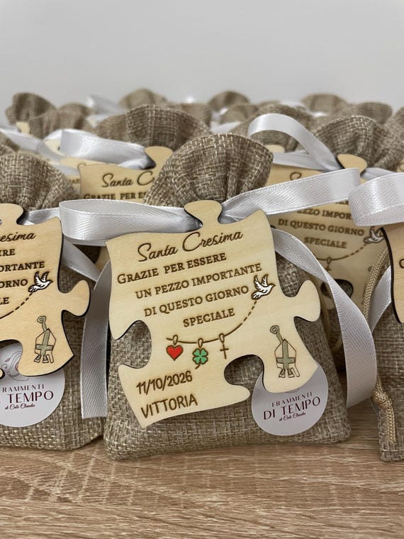Confirmation favors for girls or boys - personalized wooden "dove" magnets