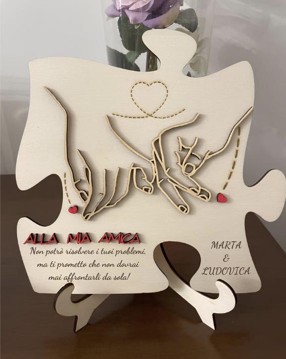 Wooden Puzzle Ornament for a Friend (International Friendship Day)