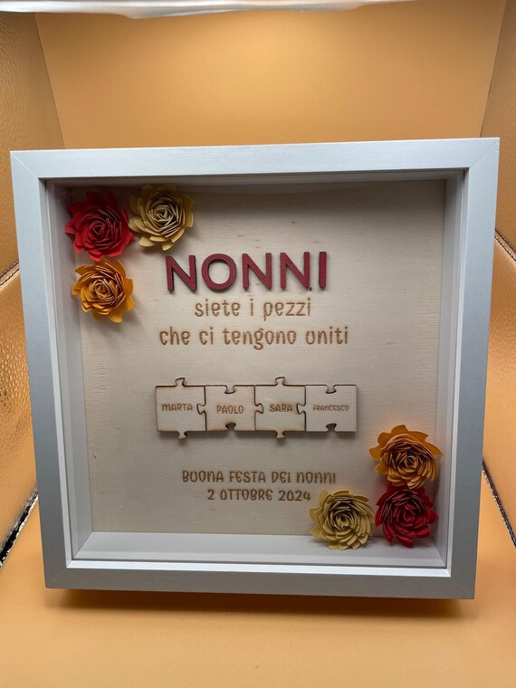 Wooden Puzzle Ornament for Grandparents (Grandparents Day)