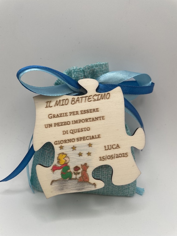 Baptism Favors - Wooden Puzzle Magnets - Little Prince (bag)