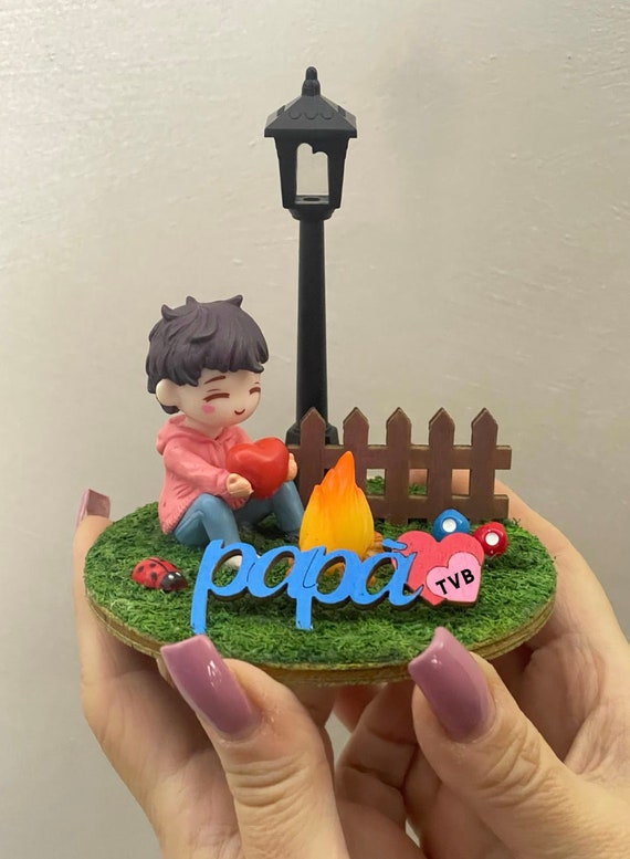 Mini handcrafted landscape with child (Father's Day gift idea)