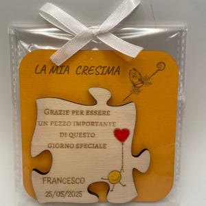 Bomboniere Cresima ragazza o ragazzo- Calamite in Legno personalizzate "Emoji"