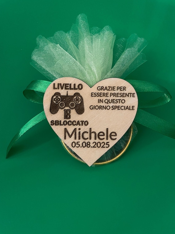18th Birthday Party Favors - Personalized Gaming-Themed Wooden Magnets "Level 18 Unlocked"