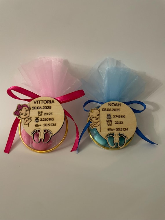Baby Shower Favors - Personalized "Boy or Girl" Wooden Magnets