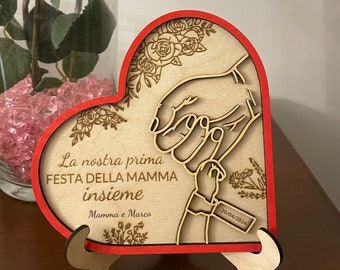 Soprammobile in legno "Prima festa della mamma" (idea regalo festa della mamma)