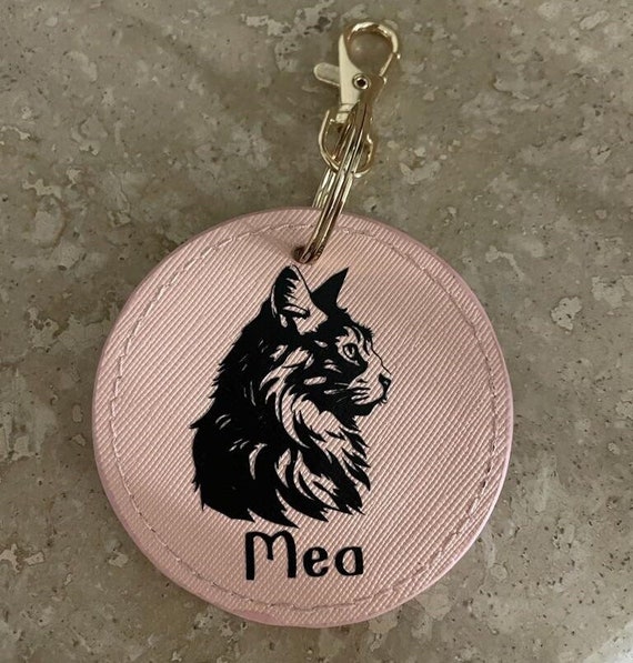 Personalized cat keychain