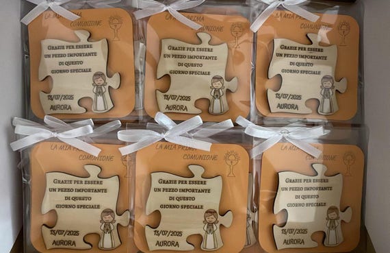 First Communion Favors - Personalized Wooden Magnets
