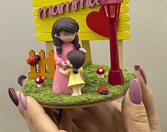 Mini paesaggio artigianale "Sei speciale, mamma" (idea regalo festa della mamma)