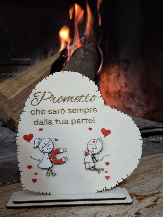 Handcrafted wooden picture for lovers_ Promise of love (Valentine's Day gift idea)
