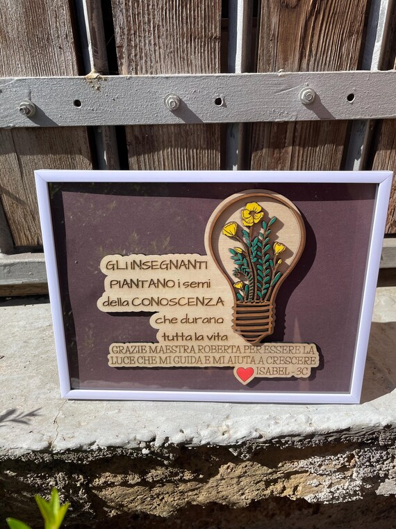 Regalo di fine anno maestre: quadretto personalizzato "semi di luce"