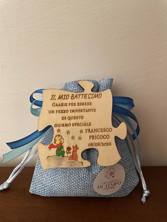 Baptism Favors - Wooden Puzzle Magnets - Little Prince (Bag)