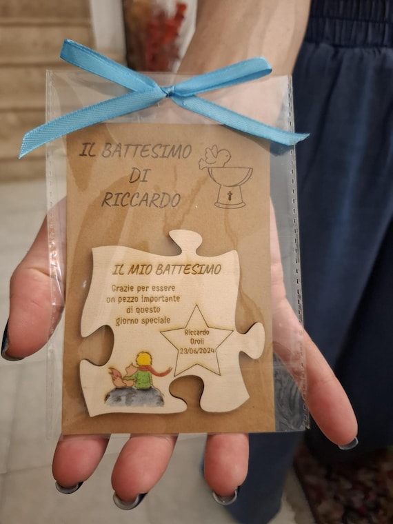 Baptism Favors - Wooden Puzzle Magnets - Little Prince