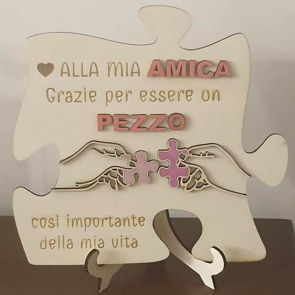 Soprammobile Puzzle in Legno per amica (idea regalo compleanno)