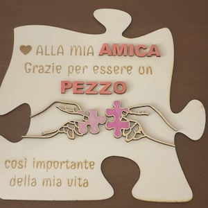 Soprammobile Puzzle in Legno per amica idea regalo compleanno immagine 2