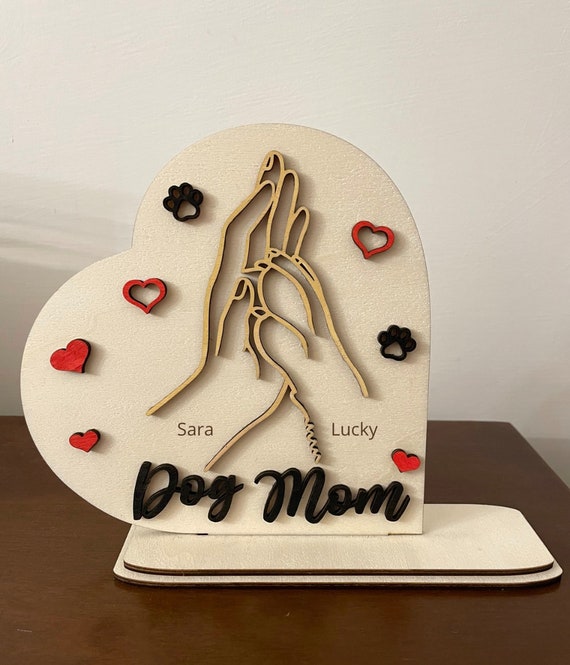 Wooden ornament "Dog mom" (Mother's Day gift idea)