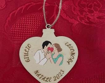 Ornamento di Natale personalizzato coppia