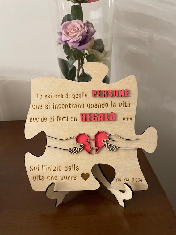 Handcrafted plaque "Meeting of hearts" - Gift idea for Valentine's Day, wedding anniversaries or birthdays