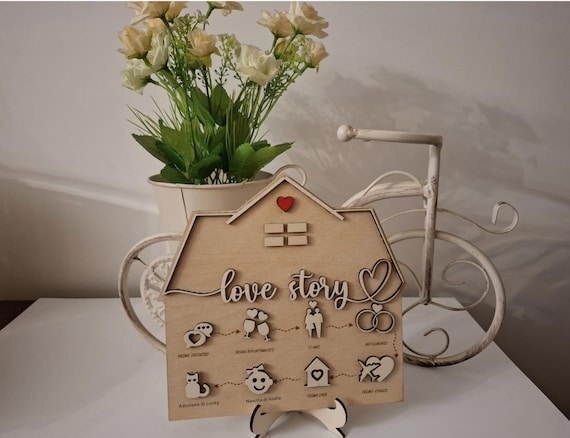 Handcrafted wooden picture for lovers_ Promise of love (Valentine's Day gift idea)