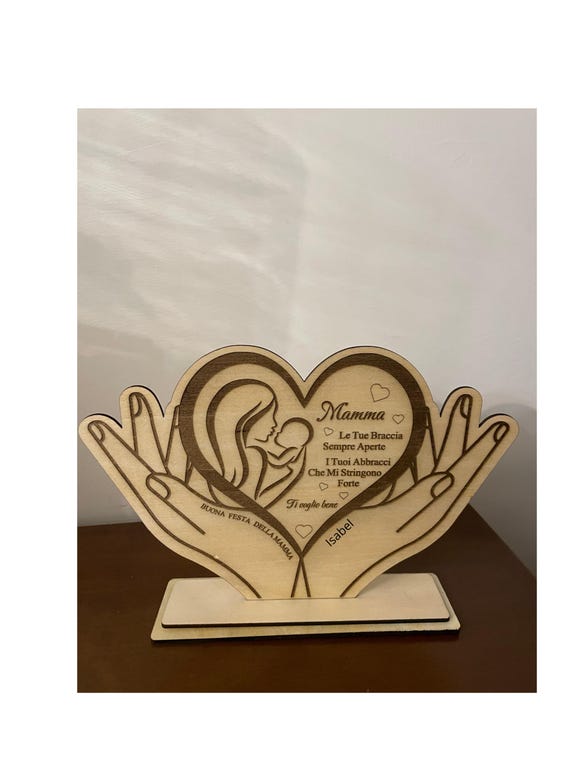 Laser-engraved picture with dedication - Perfect gift for Mother's Day