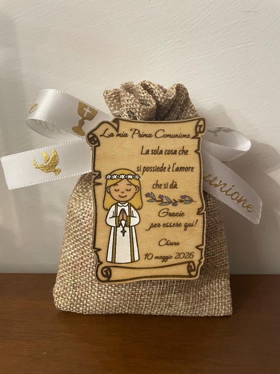 First Communion Favors - Personalized Wooden Magnets