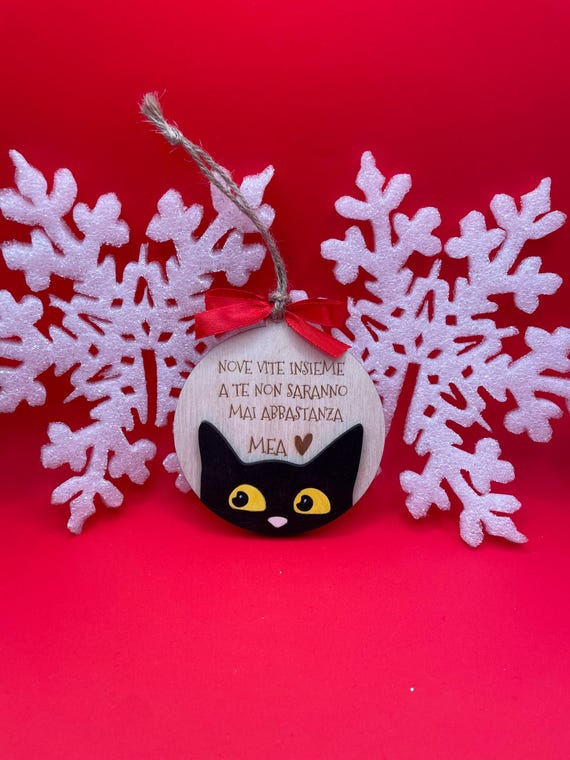 Personalized Christmas Decoration with Cat (Gift Idea for Cat Lovers)