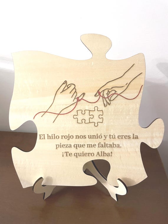 Personalized Madeira puzzle with romantic phrase | Gift for everyone, anniversary, Valentine's Day, red day, piece that I loved