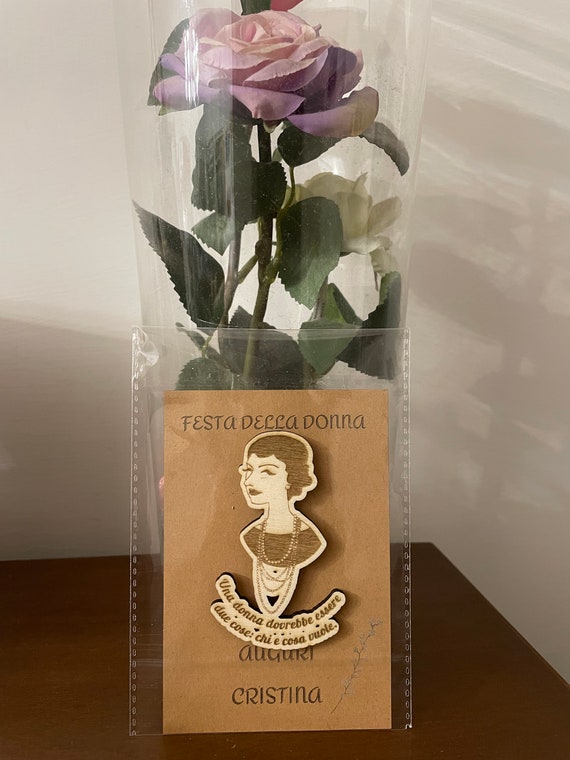 Handcrafted magnet inspired by Coco Chanel (Women's Day gift idea)