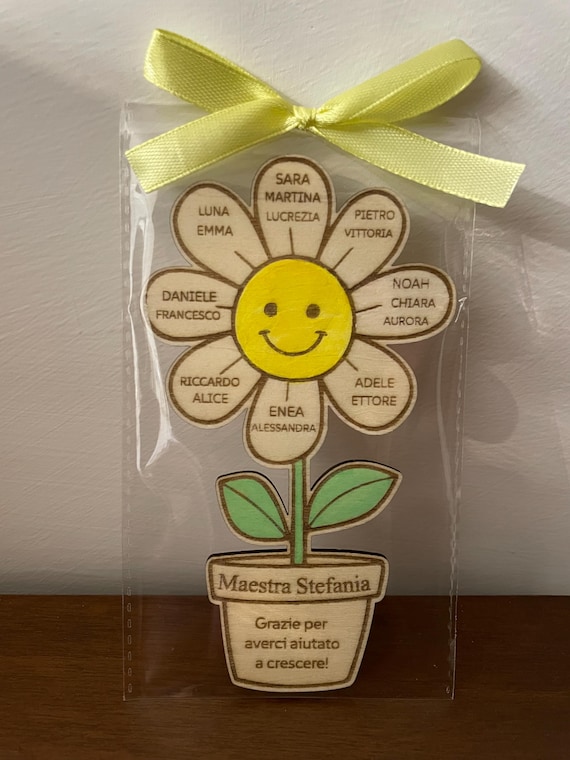 Regalo di fine anno maestre: calamita in legno