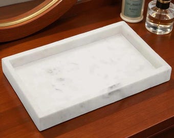 Wit marmeren toilettafel – luxe natuursteen opberger voor badkamer, keuken en kaptafel