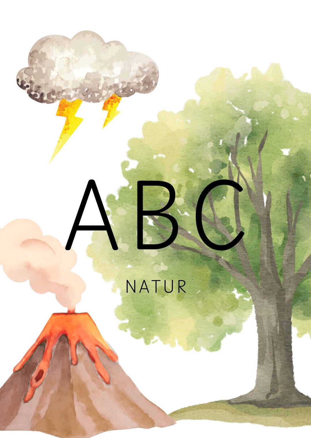 ABC Letter Cards Nature | Flashcards for Kids PDF | Alphabet Cards ...