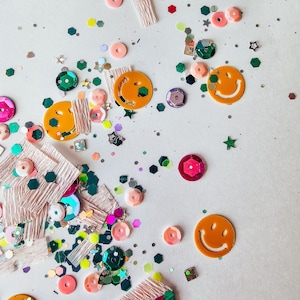 Smile Confetti, Happy Face Confetti, Bright Color Confetti, Smile Face Confetti, Birthday Confetti