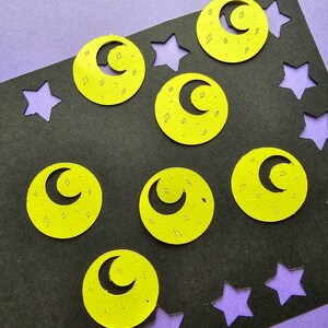 Moon Cutout A La Carte, Chartreuse Moon Paper Cardstock, Scrapbooking pieces, Ephemera