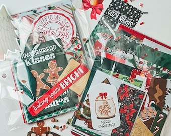 Christmas Mini Ephemera and Craft Kits, 30+ Items Christmas themed junk journal, Mini Mystery Craft Kit, Mystery Junk Journal Kit, Craft Kit