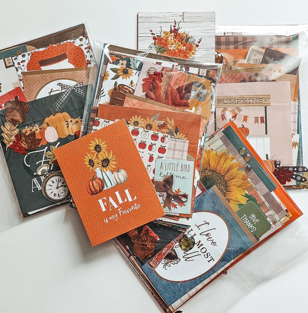 Fall Junk Journal Scrapbooking Mini Kit, 30+ Fall Crafty Items, Junk ...
